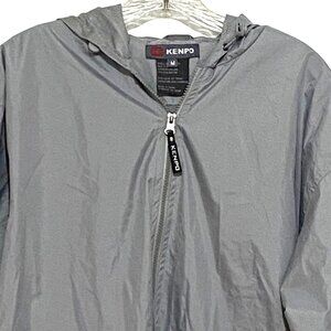 Kenpo Hooded Windbreaker Jacket M Gray Spring Fall Classic‎ Athleisure Athletic